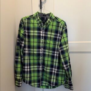 American Eagle Outfitters Green and Blue Plaid Shirt